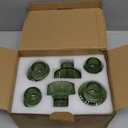 NEOEGOR Taper Votive Candle Holder for Pillar Candles Tealight, Candlestick Holder for Wedding Christmas Tea Party, Boho Ribbed Vintage Crystal Glass Table Centerpiece Decor, Bulk Set of 6 (Green)