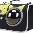 Printed Space Capsule Cat Bag, Large Capacity Crossbody Dog Bag, Universal Pet Bag for All Seasons (Black)