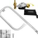 80477 Regulator with 69957 Burner Tube for Weber Q Grill Parts,for Weber Q100,Q120, Fit for Grill Models:386002,386001,516002,516501,516801,516501–Gas Valve Regulator &17IN Burner Replacement Kit.