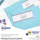 Avery Printable Wraparound Rectangle Labels, 7.85" x 1.75", Textured White, 50 Customizable Labels (22838)