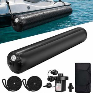 Inflatable Boat Fenders for Docking Heavy Duty Boat Bumpers 10"x27.5"/24" x 5'/18" x 10' Dock Fenders for Pontoon, Fishing Boat, Yacht, Dia 24” x L 5' 1 PACK