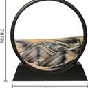 Muyan Moving Sand Art Picture Sandscapes in Motion Round Glass 3D Deep Sea Sand Art for Adult Large Desktop Art (Black, 7 Inch)