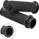 Benlari 1inch Handlebar Grips, Cable Throttle Hand Grips, Non-Slip Rubber Motorcycle Handgrips Fit for Harley Davidson Touring Dyna Softail Sportster 883 1200