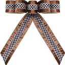 2.5 Inch Brown Velvet Wired Ribbon 10 Yards Black and White Plaid Metallic Crushed Velvet Christmas Ribbon for Gift Wrapping Christmas Tree Decoration Crafts Wreaths (Brown, 2.5"-10 Yard)