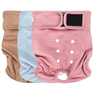 wegreeco Female Dog Diapers, Washable Reusable Pet Puppy Doggie Diapers for Small Medium Large Female Dogs in Heat Period, Doggy Period Panties Small