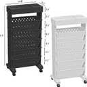 6-Tier Mobile Bookshelf, Rolling Bookcase Book Storage Rack, Movable File Folder Organizer Cart with Wheels for Home Study Office Living Room Classroom, Black