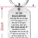 3 x to My Daughter Gifts from Mom Dad - I Love You Daughter - Best Daughter Ever Keychain Gifts for Birthday Graduation Christmas