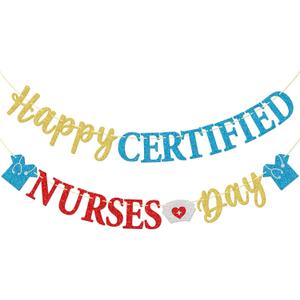 Firefairy Certified Nurses Day Banner, Certified Nurses Appreciation Party Decorations, Pre-strung