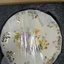 Foraineam Set of 2 Tea Cup and Saucer, 8 oz. Flowering Shrubs Ivory Ceramic Coffee Cup Fancy Floral Porcelain Tea Cup Set with Saucer and Spoon