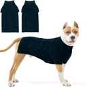 BINGPET Dog Sweater,Warm Turtleneck Dog Sweaters for Large Dogs Boy Girl,Fall Classic Knit Puppy Sweater Pullover Style,Dog Clothes Dog Winter Coat for for Pitbull,Labrador Retriever(Blue,L)