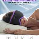 LC-dolida Sleep Mask with Headphones Bluetooth 5.4, 3D Sleeping Headphones for Side Sleepers Bluetooth Sleep Mask Blackout Bluetooth Eye Mask for Sleeping Travel Meditation Men Women