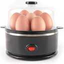 Easy Cook Electric Egg Cooker – Cooks Up to 7 Eggs – One-Touch Operation – Auto Shut-Off with Buzzer – Compact & Easy to Clean – Black