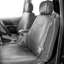 FH Group Car Seat Covers Front Set Faux Leather - Car Seat Covers for Low Back Seat with Removable Headrest, Universal Fit, Automotive Seat Covers, Airbag Compatible Car Seat Cover for SUV Solid Gray