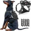 Tactical Dog Vest,Harness for Medium Small Dogs Reflective No Pull Adjustable Pet Harness Walking Training Running,Easy Control Pet Vest for Military Use Service Dog Harnesses(Black,S)
