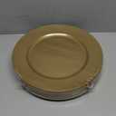 WDF 12Inch Plastic Charger Plates - 25Pack Gold Charge for Dinner - Disposable Gold Charge Plates - Perfect for Dinner/Wedding Party/Elegant Tabletop Decor