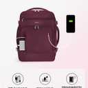ECOHUB Travel Backpack for Women, 18x14x8 Spirit Airlines Personal Item Bag with Clear Toiletry Bag, Laptop Carry on Backpack with USB Port, Airline Approved Under Seat 14 Pockets 30L, Red