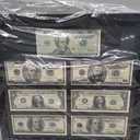 Multi-Dollar Picture Frame,7 Meiyuan Dollar Bill Holder,14X15 Bill Display Case, Currency Display Frame,Easel Stand and Wall Hanger IncludedChristmas and Valentine's Day Gifts.