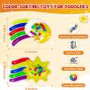 2PCS Color Sorting Sensory Toys, Fine Motor Skill Games Learning Toys for Toddlers, Color Matching Fidget for Calm Down, Preschool Learning & Educational Montessori with Autism