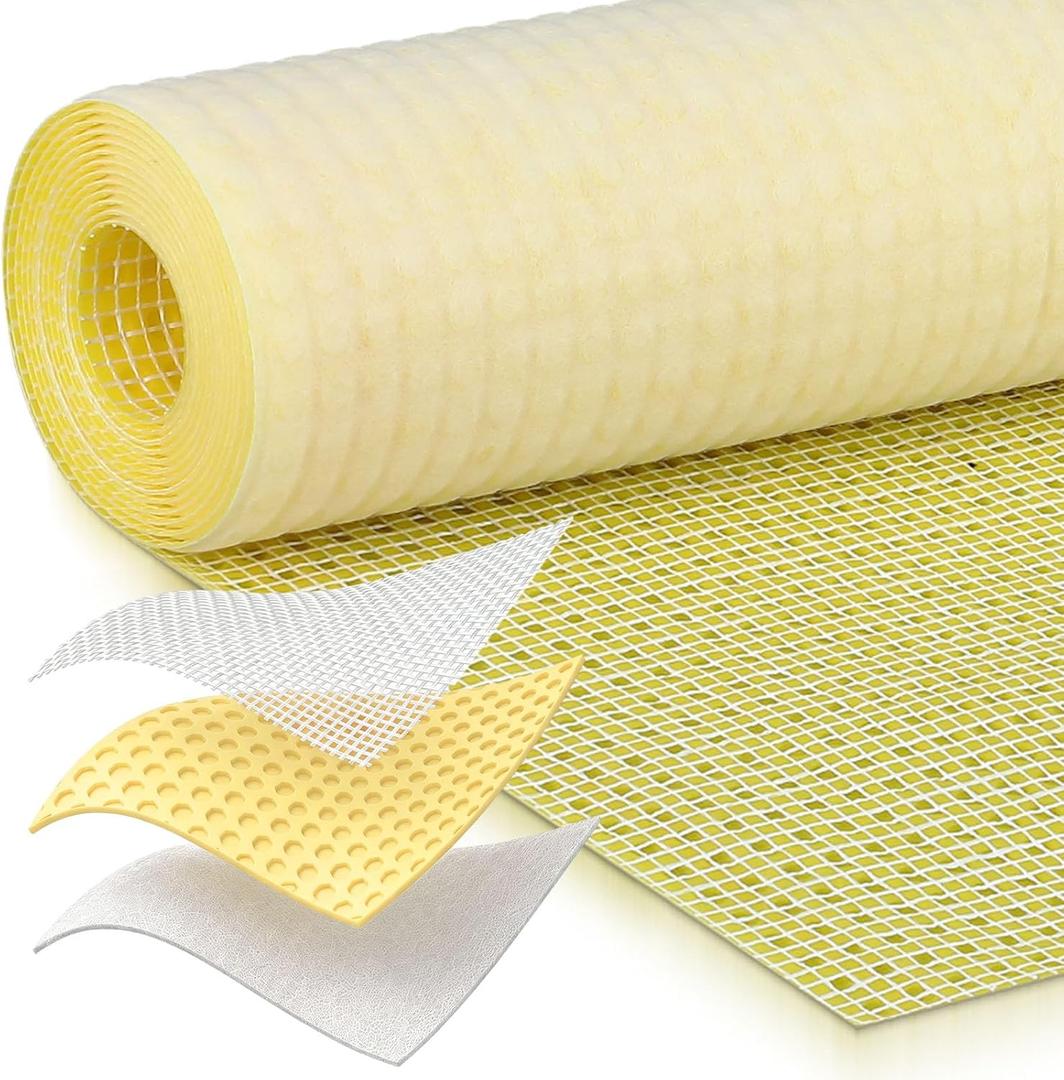 Duraaamo 54 Sq Ft Uncoupling Membrane for Tile, Waterproof Underlayment