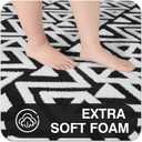 Ompaa Ultra Soft Geometric Bedroom Rugs Memory Foam Carpet, Black 6 x 9 Feet, Cozy Area Rugs for Living Room Couch Dorm Bedside Kids Girls Teens Room Nursery Decor Floor Mat