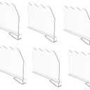 Home 6Pack Acrylic Shelf Dividers for Closet Organization - Closets Shelf and Closet Separator for Storage Organization