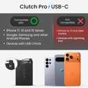 Clutch Pro – World's Thinnest Portable Charger – USB-C Power Bank 5000mAh – Magnetic Built-in Cable – TSA Approved Travel Charger – iPhone 15/16/17 & Android – Black