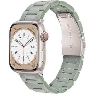 V-MORO Resin Bands Compatible with Apple Watch Series 11/10/9/8/7 Band 40/41/42mm Women men Lightweight Fashion Strap Bracelet with Starlight Buckle for iwatch Series SE/6/5/4/3/2/1(Cactus,38/40/41/42mm)