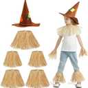 Spooktacular Creations Scarecrow Costume Set Include Straw Hat Straw Skirt for Kids Women Men Halloween Party Accessories (Brown)