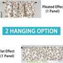 Brown Printed Valances for Windows - Tree Branch Leaf Room Darkening Short Curtain Valances for Kitchen/Bedroom/Living Room/Bathroom/Farmhouse/Laundry/Cafe with Rod Pocket 1 Panel 52x18 Inches Long