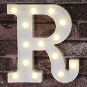 Pooqla LED Marquee Letter Lights Sign, Light Up Alphabet Letter for Home Party Wedding Decoration R (Letter R, Warm White)