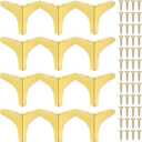 12 Pieces Metal Furniture Legs Modern Style Triangle Dresser Legs Sofa Feet DIY Replacement Legs for Chairs Table Cabinet Cupboard Sofa Couch Ottoman (Gold, 4 Inch)
