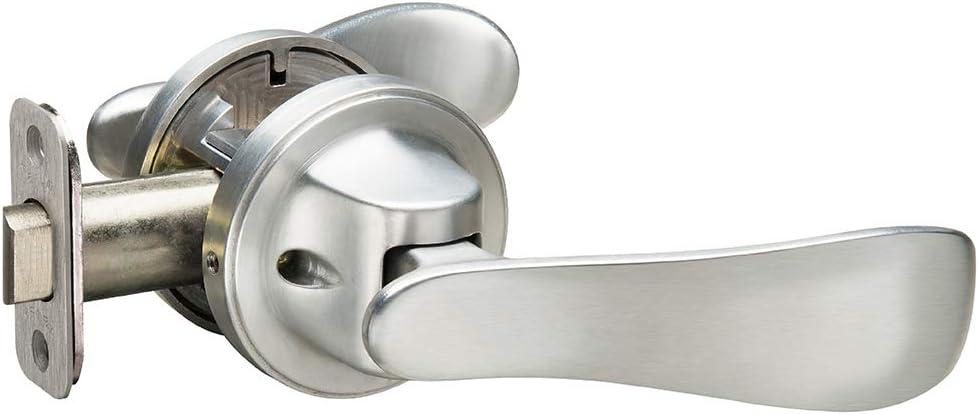 Yale P5101N01 Navis Paddle Passage Lever (Push/Pull to Open), Hands-Free Opening  Push with Your Hip, Satin Nickel