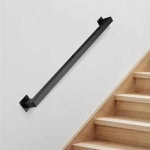 Modern Stair Handrail, Sturdy Safety Handrail for Stairs/Wall-Mounted Black Metal Wall Mount, Minimalist Design-32inch
