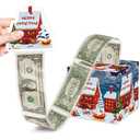 Christmas Money Box for Cash Gift, Merry Christmas Money Pull Box, Surprise Box Gift for Women Men, Funny Money Holder Gift for Cash with Pull Out Card, Xmas Party Decorations