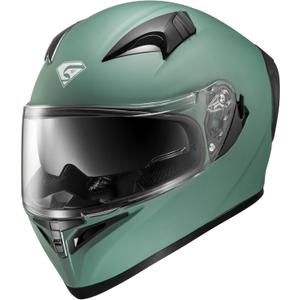 KYPARA Full Face Motorcycle Helmet with Internal Tinted Visor & DOT Approved for Moped ATV Cruiser Scooter (Alpine Matt Green, Medium)