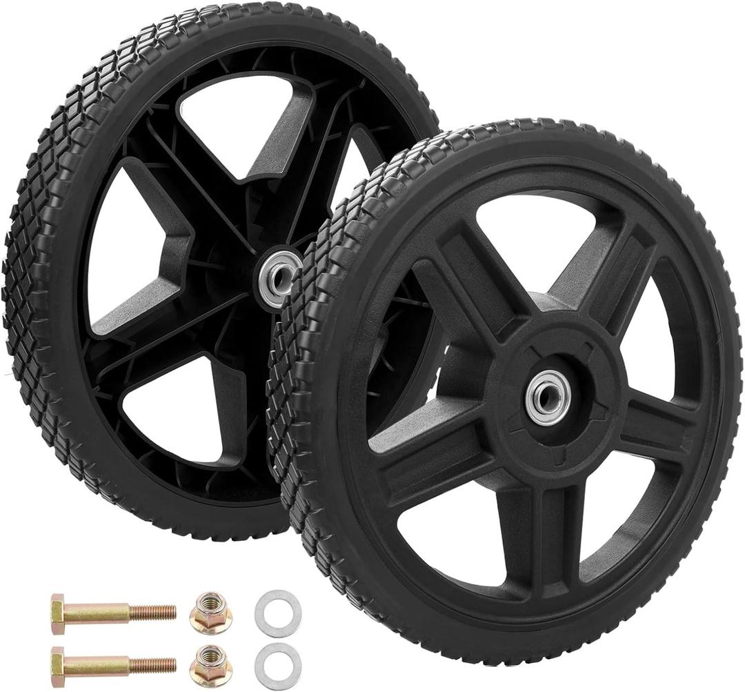 HQPASFY 12 Inch Lawn Mower Wheels 2 Pack 12" Push Lawn Mower Wheels with Bolts & Nuts kits Fit Most Standard Push Lawn Mowers Garden Trucks Garden Carts Generator Hand Trucks Lawn Tractors (12"1.75")