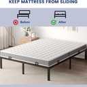 6 PCS AntiSlip Mattress Slide Stopper Grippers, Heavy Duty Metal Bed Frame Holder in Place, Keep Mattress from Sliding Gripper, Adjustable, Black