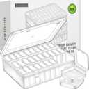 Bead Organizer Box, 90pcs Small Clear Plastic Storage Containers, Craft Storage Box Features Hinged Lid and Labels, Mini Boxes for Bracelets, Jewelry, Diamonds, Clay Beads, Screws, Seeds, Small Parts