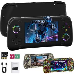 G28 Retro Handheld Game Console - 20,000+ Preloaded Retro Games, 4.3" IPS Screen, 64GB Expandable, Plug and Play Portable Gaming Console with OTG, 2000mAh Battery (Black)