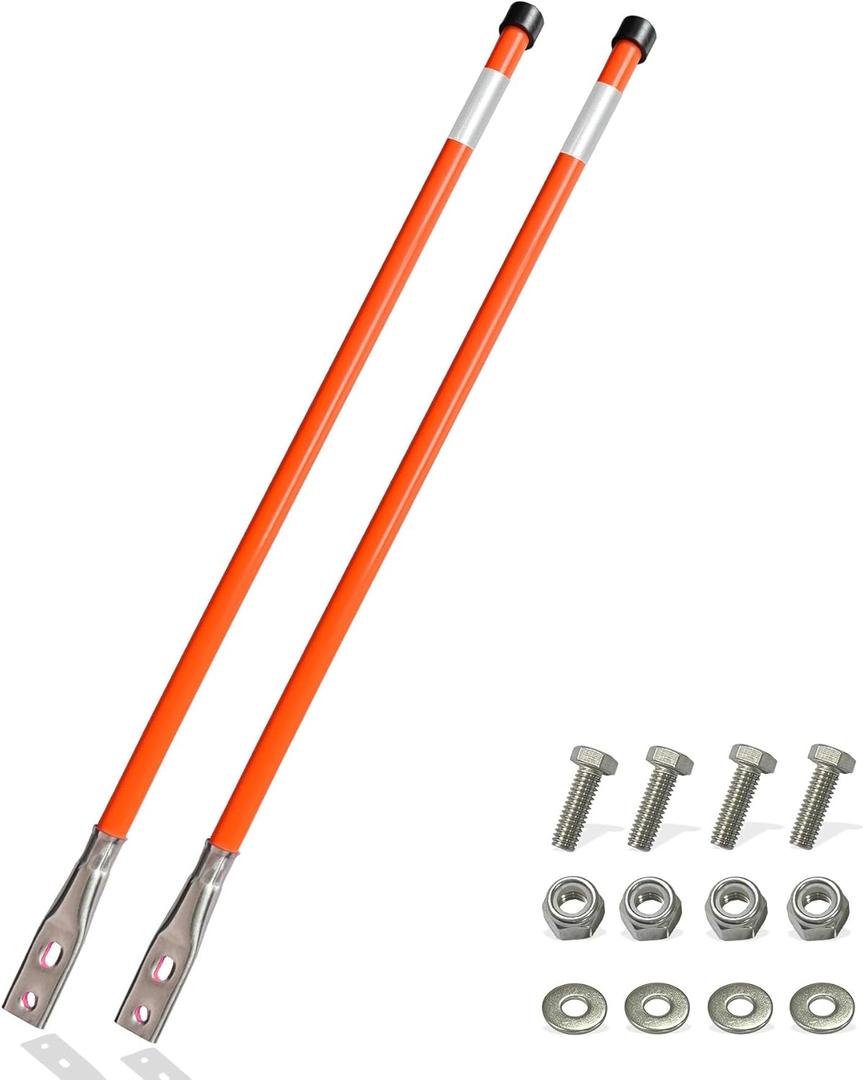 Snow Plow Blade Markers Guides Kit 304 Stainless Steel Joint 28'' Upgraded Thickened Material High Visibility Never Break Never Rust Fit for Most Snow Plow (Orange)