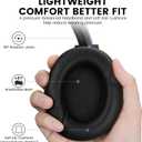 1Mii Y8+ Hybrid Active Noise Cancelling Headphones, 100H Playtime, Bluetooth 6.0 Over Ear LDAC Wireless Hi-Res Audio & Deep Bass, Comfortable for Travel Airplane Home Office, Custom EQ via APP, Black