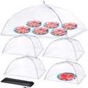 Food Covers for Outside - 1 Extra Large (40 x 25 in) & 4 Large (17 x 17 in) Food Tents/Food Covers for Outdoors Mesh Screen, Picnic Pool Party Supplies, Pop-Up and Collapsible