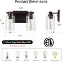 2 Lights Bathroom Lighting Fixtures Over Mirror Oil Rubbed Bronze Bathroom Vanity Light Fixture Farmhouse Vanity Light Vintage for Bedroom Living Room Hallway