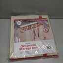 128 Ornament Storage Box, Adjustable Dividers, Stackable Holiday Ornament Organizer with Lid, Durable Fabric Bin for Christmas Decorations, Reinforced Handles, Dustproof & Space-Saving Design (White)