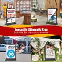 Sidewalk Sign Heavy Duty - 24x36 Inch Double-Sided Poster Stand with 360 Rotating Wheels, Rolling Metal Sandwich Board Floor Standing Sign Holder for Event Businesses Outdoor, Frame Only