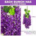 Alotiki 150 Pack Wisteria Hanging Flowers,Fake Hanging Flowers,Wisteria Artificiales Garland for Home Wedding Arch Floral Party Garden Ceremony Outdoor Decor,3.6 Feet Long(150,Purple)