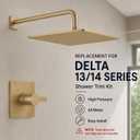 Replacement for Delta 13/14 Series Shower Trim Kit,Champagne Bronze | Compatible with Delta R10000 Universal Valve, Brushed Gold Shower Faucet Set, Cartridge and Valve Not Included