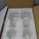 Bekith 2 Set 25 OZ Bedside Night Water Carafe with Tumbler Glass, Vertical Stripes Clear Glass Carafe for Bedroom Guest Room Nightstand, Mouthwash Decanter for Bathroom, Water Pitcher Set (4-Piece)