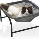 JUNSPOW Cat Bed [Designed for Big Cats] Cat Hammock Dog Bed Pet Square Hammock Bed Free-Standing Kitty Sleeping Couch Pet Supplies Whole Wash Stable Detachable Easy Assembly Indoor Outdoor