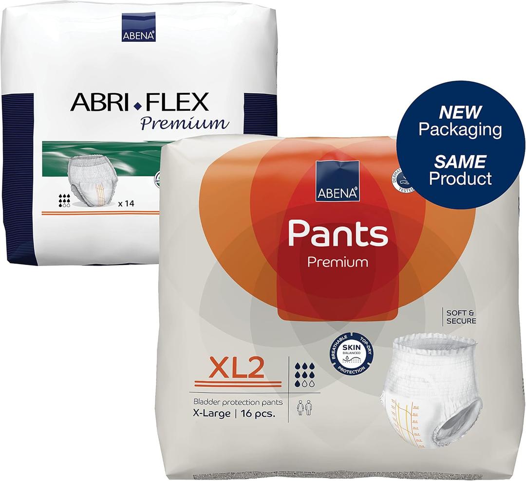 Abena Premium Incontinence Protective Underwear, Abena Pants, Pull-ups, Moderate/Heavy Absorbency, Level 2, Extra Large, 96 Count